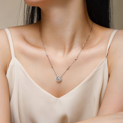 Mobius Necklace - A Fashionable And Light Luxury Jewelry Pendant Necklace Set With Top-quality Moissanite, S925 Silver Plated Platinum